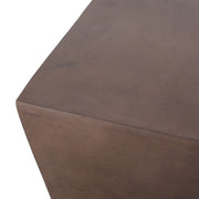 Brown outdoor lightweight concrete side table from Noble House featuring a sleek, modern design for patio or garden use.