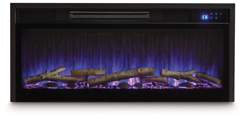 Entertainment Accessories - Fireplace Insert With Faux Birch Log Set - Black - R&R Furniture Gallery (Fountain Valley, CA)