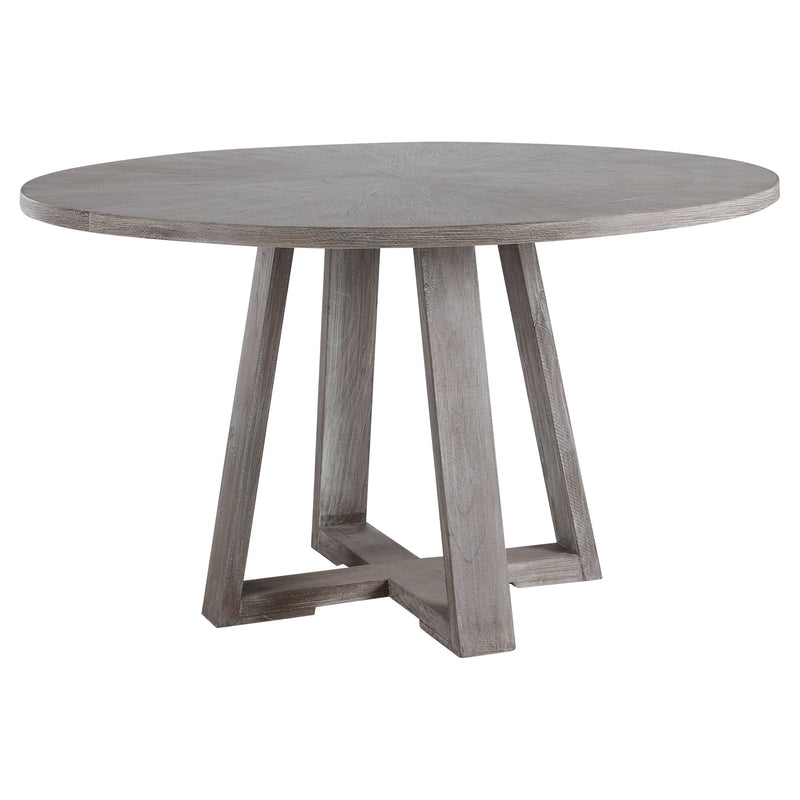 Uttermost Gidran dining table with a sleek wooden surface and modern design, perfect for contemporary dining rooms.