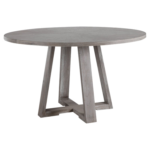 Uttermost Gidran dining table with a sleek wooden surface and modern design, perfect for contemporary dining rooms.