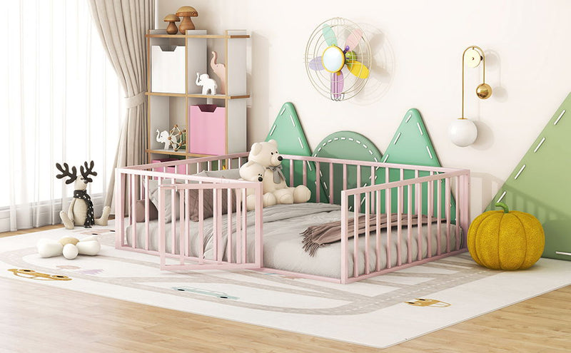 Metal Floor Bed Frame With Fence And Door - R&R Furniture Gallery (Fountain Valley, CA)