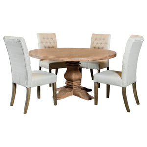 Florence 5-piece Round Dining Table Set Rustic Honey