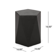 Noble House side table with geometric design, showcasing a modern, stylish table with a sleek, contemporary look in natural wood finish.