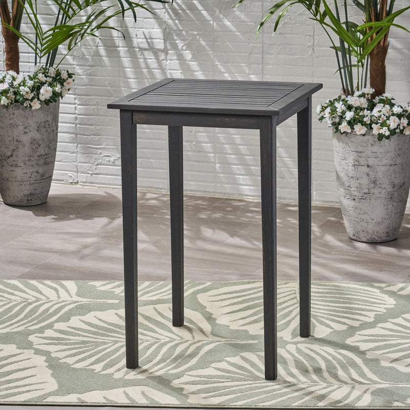 Outdoor Minimalist Acacia Wood Square Bar Table - R&R Furniture Gallery (Fountain Valley, CA)