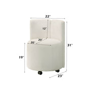 Blayde - Side Chair With Swivel (Set of 2) - White Chenille Fabric - R&R Furniture Gallery (Fountain Valley, CA)