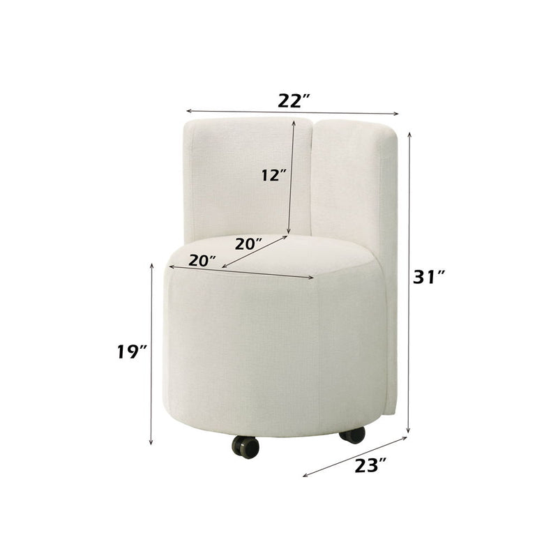 Blayde - Side Chair With Swivel (Set of 2) - White Chenille Fabric - R&R Furniture Gallery (Fountain Valley, CA)
