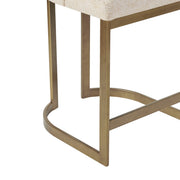 Upholstered Counter Stool With Metal Base - Cream - R&R Furniture Gallery (Fountain Valley, CA)