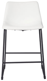 Set of two Signature Design by Ashley Centiar upholstered barstools with padded seats and backrests, ideal for kitchen or bar areas.