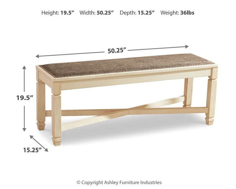 Bolanburg - Large UPH Dining Room Bench - Beige - R&R Furniture Gallery (Fountain Valley, CA)