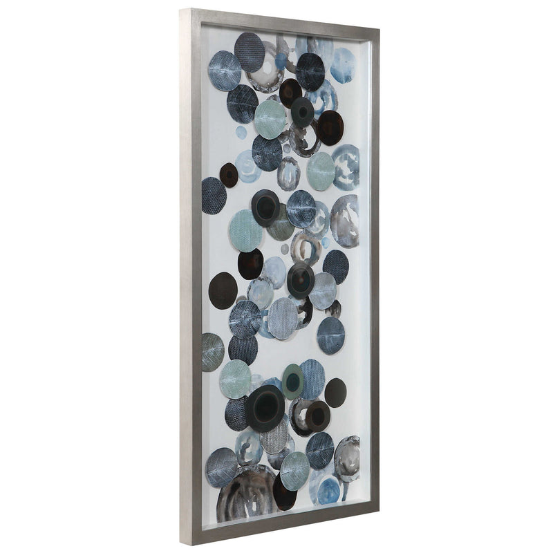 Modern blue shadow box wall decor by Uttermost, featuring a sleek frame and layered shadow box design for stylish interior accents.