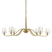Uttermost Barcelona 6-light brass chandelier with gold finish, featuring elegant curved arms and modern chandelier design.