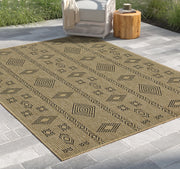 Earth - 5'3" X 7'3" Indoor, Outdoor Area Rug Polypropylene - Jute / Black - R&R Furniture Gallery (Fountain Valley, CA)