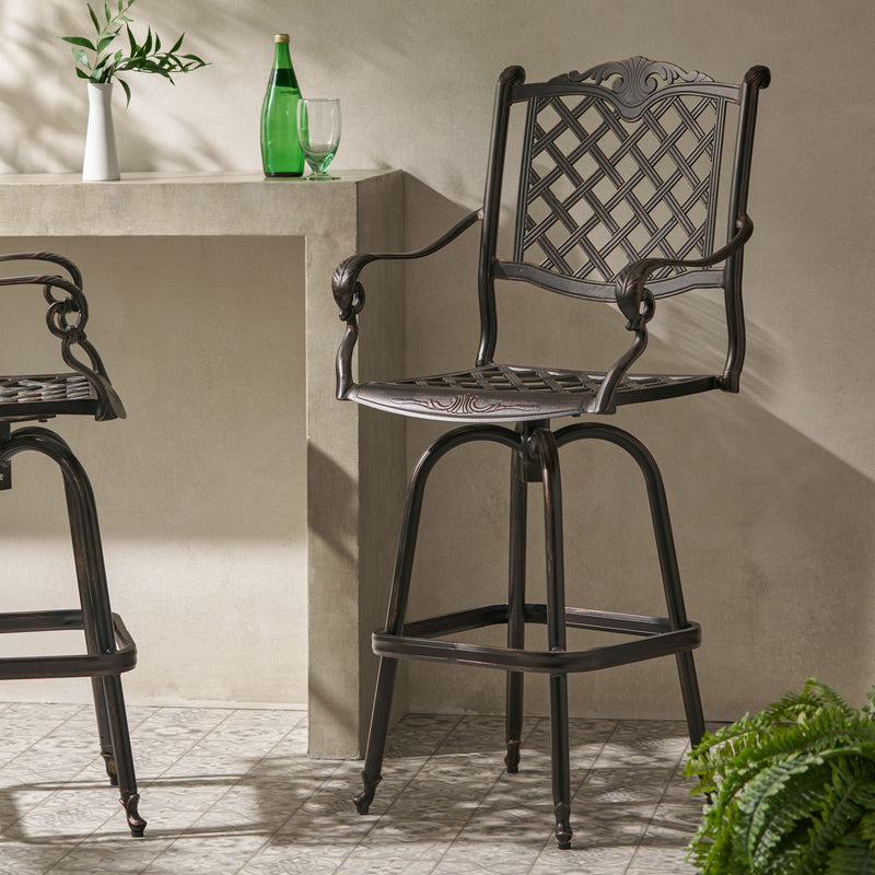 Cast Aluminum Bar Stool - Copper - R&R Furniture Gallery (Fountain Valley, CA)