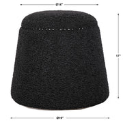 Uttermost Gumdrop upholstered ottoman with plush fabric and rounded shape, perfect as a stylish footrest or accent piece.