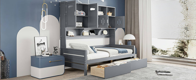 Daybed With All-In-One Cabinet And Shelf - R&R Furniture Gallery (Fountain Valley, CA)
