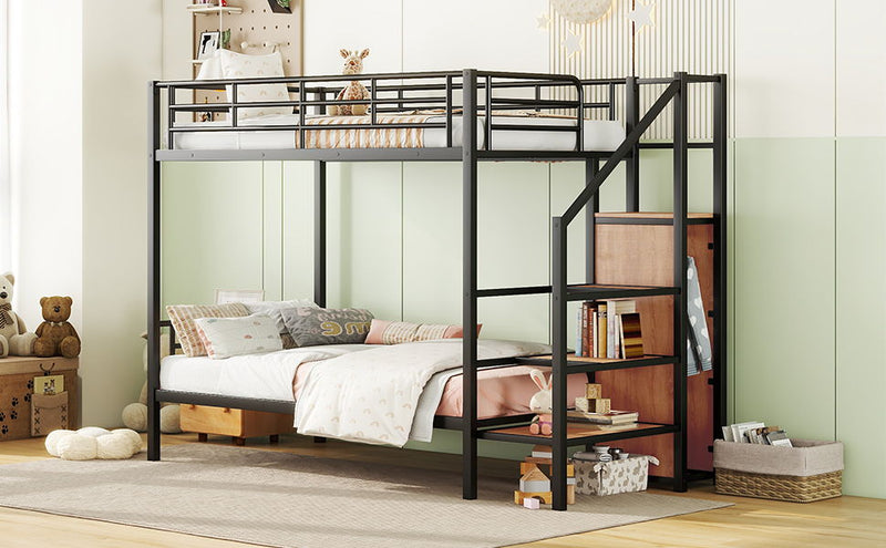 Bunk Bed With Lateral Storage Ladder And Wardrobe - R&R Furniture Gallery (Fountain Valley, CA)