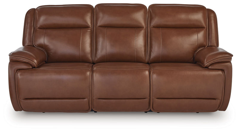 Healy Pier - Power Reclining Sofa / Adj Headrest - Chocolate - R&R Furniture Gallery (Fountain Valley, CA)