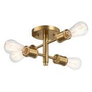 Ephemeral - 4 Lights Semi Flush Mount Ceiling Pendant - Antique Brass / Clear / Gold - R&R Furniture Gallery (Fountain Valley, CA)