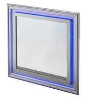 Elegant Lorana transitional LED mirror by Glory Furniture, with sleek modern design and integrated LED lighting for contemporary decor.