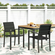 Baird - Outdoor Mesh And Aluminum Dining Chairs - Black - R&R Furniture Gallery (Fountain Valley, CA)