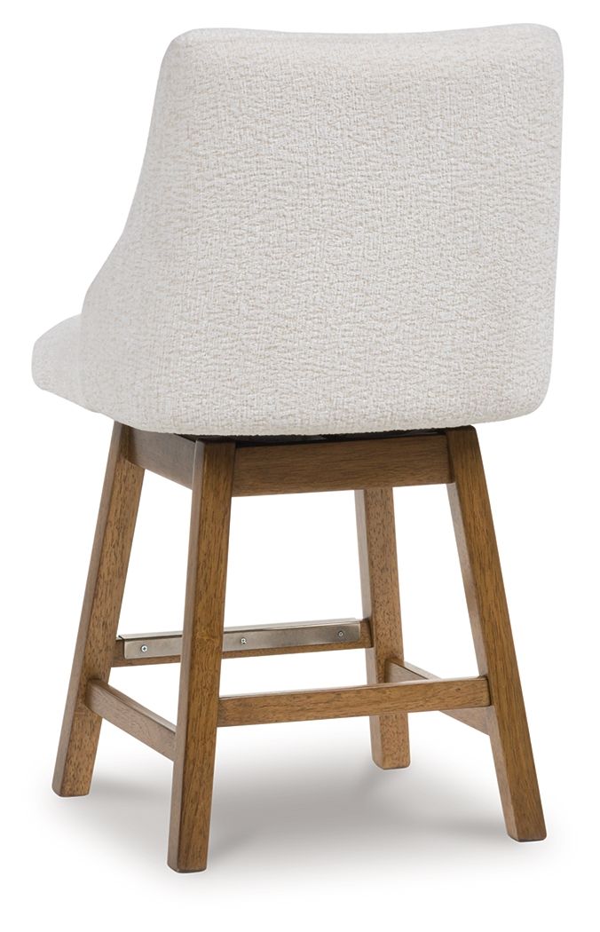 Cabalynn - Upholstered Swivel Barstool (Set of 2) - Oatmeal / Light Brown - R&R Furniture Gallery (Fountain Valley, CA)