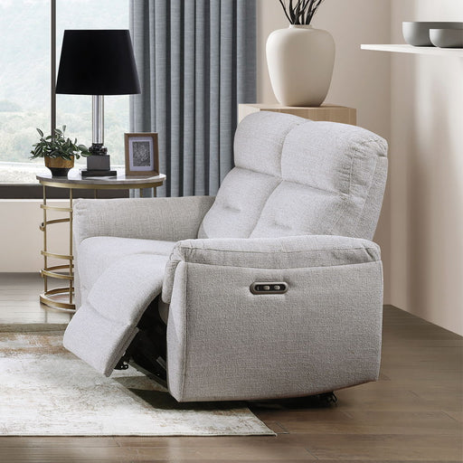 Eastre - Power Motion Loveseat With USB Port - Beige Chenille - R&R Furniture Gallery (Fountain Valley, CA)