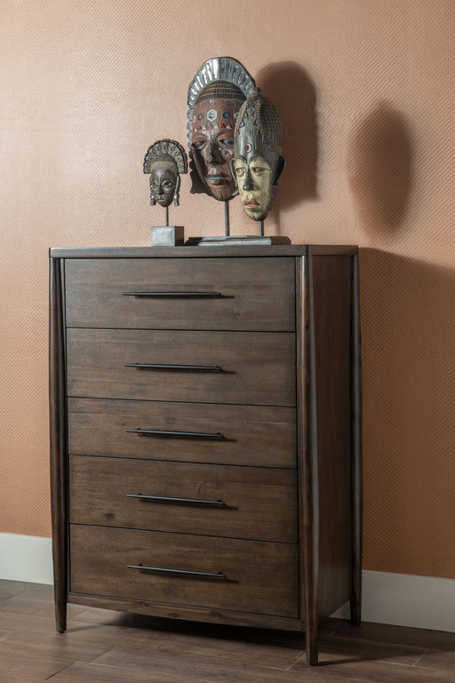 Koko Five Drawer Acacia Wood Chest in Minx - R&R Furniture Gallery (Fountain Valley, CA)
