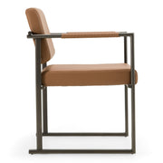 Atlan - Modern Camel Vegan Leather + Dark Gold Dining Chair — view 4