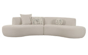 Weldon - Modern Off-White Fabric Curved Sectional Sofa — view 3