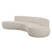 Weldon - Modern Off-White Fabric Curved Sectional Sofa — view 2