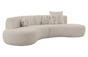 Weldon - Modern Off-White Fabric Curved Sectional Sofa — view 4