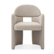 Ashley - Modern Beige Fabric + Brushed Brass Dining Chair