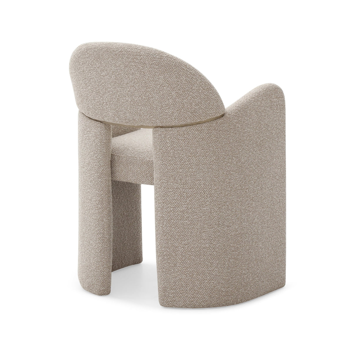 Ashley - Modern Beige Fabric + Brushed Brass Dining Chair — view 3