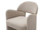 Ashley - Modern Beige Fabric + Brushed Brass Dining Chair — view 4