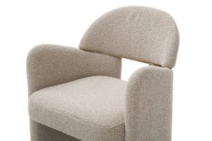 Ashley - Modern Beige Fabric + Brushed Brass Dining Chair — view 4