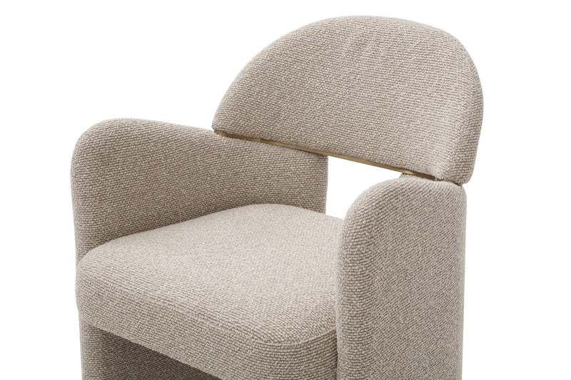 Ashley - Modern Beige Fabric + Brushed Brass Dining Chair — view 4