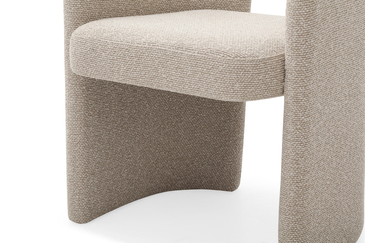 Ashley - Modern Beige Fabric + Brushed Brass Dining Chair — view 5