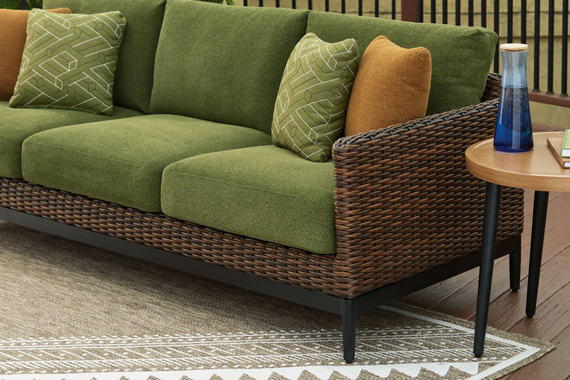 Horizon Hall - Sofa With Cushion - Brown / Green - R&R Furniture Gallery (Fountain Valley, CA)