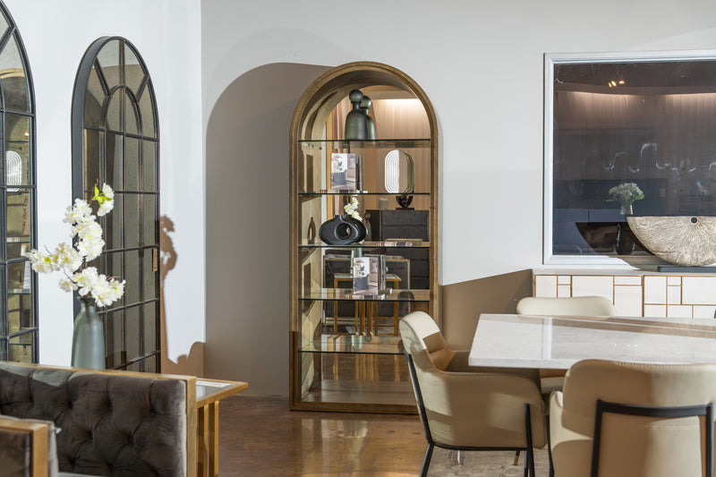 Poise - Modern Antique Brass + Mirror Bookcase — view 5