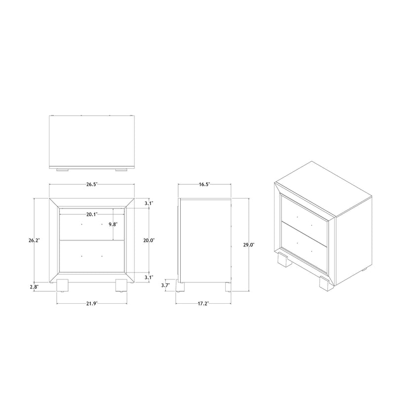 Skye - Marble Nightstand - White - R&R Furniture Gallery (Fountain Valley, CA)