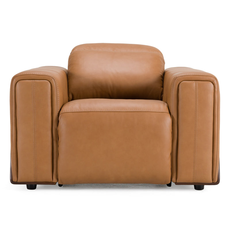 Sandstone - Modern Brown Leather Electric Recliner Chair — view 2