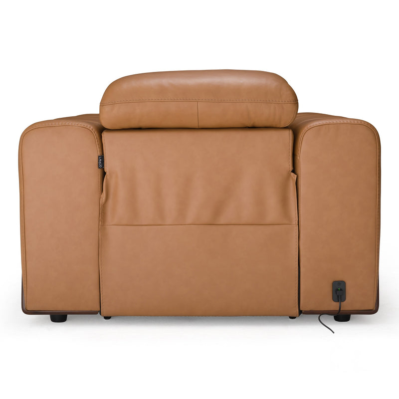 Sandstone - Modern Brown Leather Electric Recliner Chair — view 5