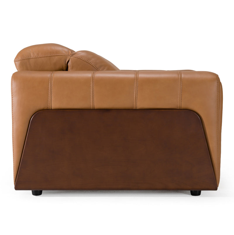 Sandstone - Modern Brown Leather Electric Recliner Chair — view 4
