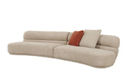 Knight - Modern Beige Fabric Curved Sectional Sofa