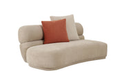 Knight - Modern Beige Fabric Curved Sectional Sofa — view 2