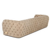 Ellington- Italian Beige Nubuck Leather 4-Seater Sofa — view 3