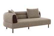 Plume - Modern Brown Fabric Sectional Sofa — view 2