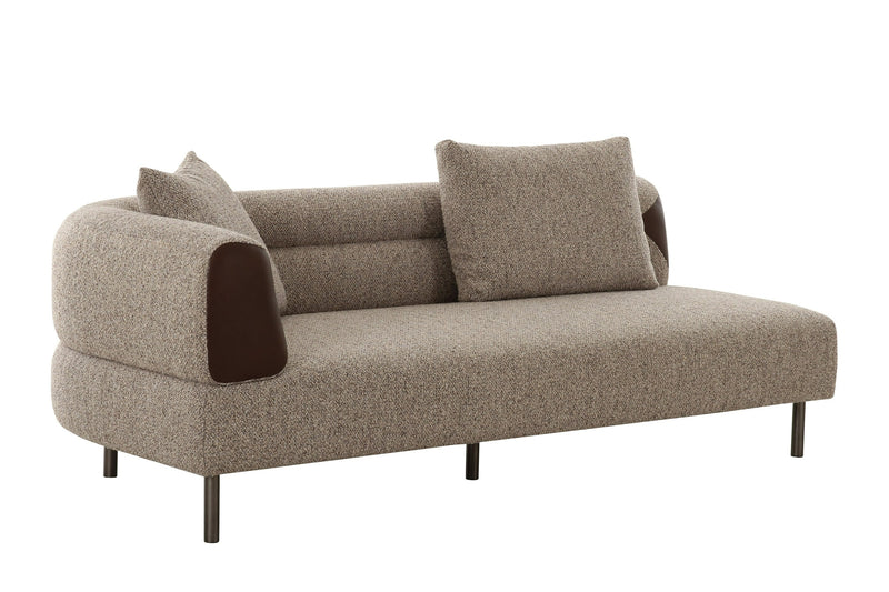 Plume - Modern Brown Fabric Sectional Sofa — view 2