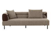 Plume - Modern Brown Fabric Sectional Sofa — view 3
