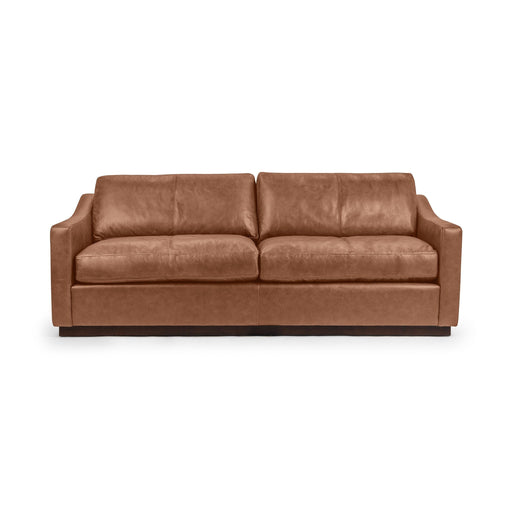 Classic Home Aspen stationary sofa with plush fabric upholstery and cushioned back, featuring a modern design for living room comfort